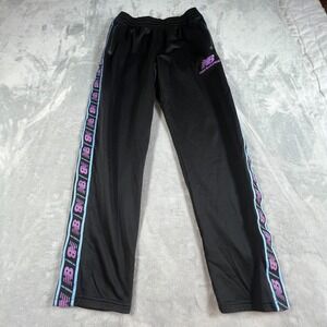 New Balance Track Pants Mens M Side Tape Logo Zipper Pockets Black Athleisure